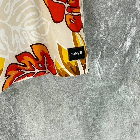 Hurley Men's Barely Bone Printed Phantom Classic Pull-On Board Shorts SZ 40 - Picture 8 of 13